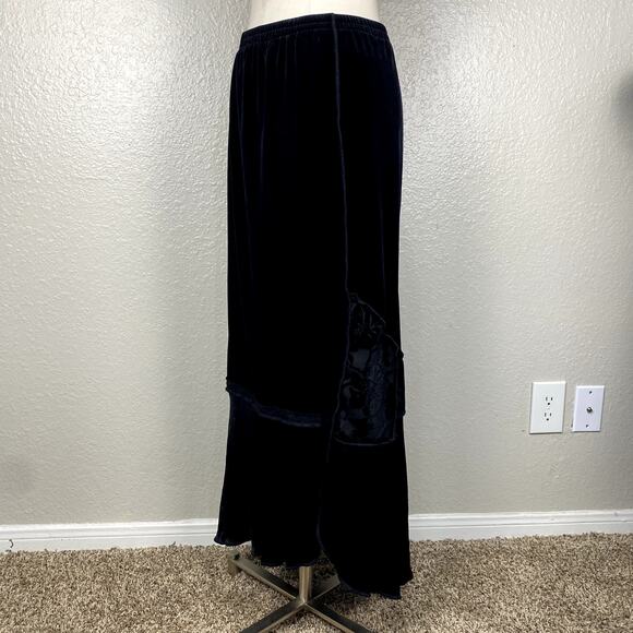 Vtg 90's Stunning Whimsigoth Patchwork Velvet Floral Wtichy Goth Vamp Maxi Skirt - Picture 3 of 15